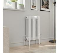 Warmehaus 600x425mm White Traditional Horizontal Radiator 4 Column Column Cast Iron Style Panel Radiator Central Heating