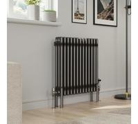 Warmehaus 600x607mm Raw Metal Traditional Horizontal Radiator Triple Column Cast Iron Style Panel Radiator Central Heating