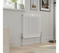 Warmehaus 600x607mm White Traditional Horizontal Radiator Triple Column Cast Iron Style Panel Radiator Central Heating