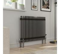 Warmehaus 600x832mm Raw Metal Traditional Horizontal Radiator Triple Column Cast Iron Style Panel Radiator Central Heating