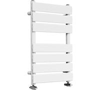 Warmehaus 68mm Pipe Diameter Flat Panel Heated Towel Rail Radiator Ladder Rad 650 x 500mm Bathroom Central Heating White