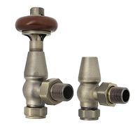 Warmehaus Angled TRV Thermostatic Radiator Valves Antique Brass | Chelsea Traditional, Solid Brass, for Heated Towel Rail, Central Heating, 15mm Inlet