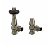 Warmehaus Angled TRV Thermostatic Radiator Valves Polished Antique Brass | Chelsea Traditional, Solid Brass, for Heated Towel Rail, Central Heating, 15mm Inlet