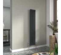 Warmehaus Anthracite 1500 x 290mm Vertical 2 Column Traditional Radiator | Tall Grey Radiator Central Heating, Wall Mounted, Designer Double Column Rads, Cast Iron Style, Bathroom Kitchen Bedroom