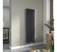 Warmehaus Anthracite 1500 x 470mm Vertical 2 Column Traditional Radiator | Tall Grey Radiator Central Heating, Wall Mounted, Designer Double Column Rads, Cast Iron Style, Bathroom Kitchen Bedroom