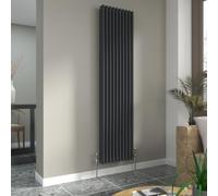 Warmehaus Anthracite 1800 x 472mm Vertical 3 Column Traditional Radiator | Tall Slim Grey Radiator Central Heating, Wall Mounted, Designer Triple Column Rads, Cast Iron Style, Bathroom Kitchen Bedroom