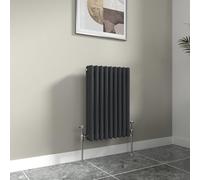 Warmehaus Anthracite 600x427mm Triple Column Bathroom Traditional Radiator | Grey Radiator, Horizontal Wall Mounted, Central Heating, Designer Cast Iron Style, Kitchen Living Room Bedroom