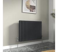 Warmehaus Anthracite 600x832mm Triple Column Bathroom Traditional Radiator | Grey Radiator, Horizontal Wall Mounted, Central Heating, Designer Cast Iron Style, Kitchen Living Room Bedroom