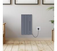 Warmehaus Anthracite 700W Electric Ceramic Radiator Wall Heater Smart WIFI | Wall Mounted Slim Electric Radiator, 7 Day Timer, Programmable Electric Panel Heater Portable, Energy Efficient, Freestanding