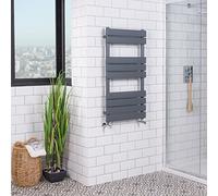 Warmehaus Bathroom Heated Towel Rail Radiator Designer Flat Panel - 950 x 500 mm Sand Grey