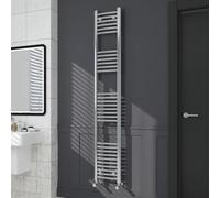Warmehaus Contemporary Curved Bathroom Heated Towel Rail Radiator Rad 1800 x 300mm - Chrome