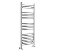 Warmehaus Contemporary Curved Heated Bathroom Towel Rail Radiator Rad 1150 x 500 - Chrome