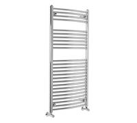 Warmehaus Contemporary Curved Heated Bathroom Towel Rail Radiator Rad 1200 x 600 - Chrome