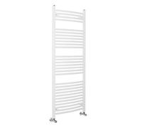 Warmehaus Contemporary Curved Heated Bathroom Towel Rail Radiator Rad 1500 x 600 - White