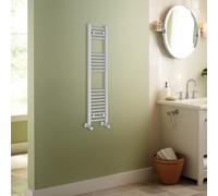 Warmehaus Contemporary Straight Heated Bathroom Towel Rail Radiator Rad - 1200x300mm - Chrome