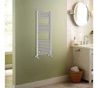 Warmehaus Contemporary Straight Heated Bathroom Towel Rail Radiator Rad - 1200x500mm - Chrome