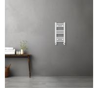 Warmehaus Contemporary Straight Heated Bathroom Towel Rail Radiator Rad - 600x300mm - White