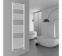 Warmehaus Curved Bathroom Heated Towel Rail Ladder Radiator White 1800x600mm