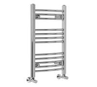 Warmehaus Curved Bathroom Heated Towel Rail Radiator Chrome 700x400mm