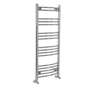 Warmehaus Curved Bathroom Heated Towel Rail Radiator Rad Warmer 1200 x 495 Chrome Central Heating Ladder
