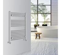 Warmehaus Curved Bathroom Heated Towel Rail Warmer 800x600mm Chrome