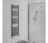 WarmeHaus Curved Bathroom Heated Towel Rail Warmer Radiator Central Heating Anthracite - 1500x500mm