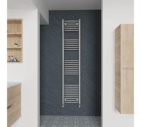 Warmehaus Curved Heated Towel Rail Chrome Bathroom Ladder Style Radiator Central Heating 1800x400mm