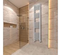 Warmehaus Curved Heated Towel Rail Radiator Ladder Chrome 1800x400mm Central Heating Radiators for Bathroom Kitchen