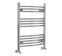 Warmehaus Designer Bathroom Curved Heated Towel Rail Radiator Rad - 750 x 600 mm - Chrome 10 Yr Guarantee