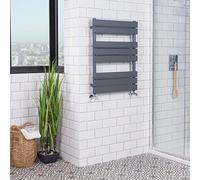 Warmehaus Designer Bathroom Flat Panel Heated Towel Rail 800x600mm Grey | Ladder Style Radiators, Central Heating, Premium Mild Steel, Corrosion Resistance, Durable Finish, Wall Mounted