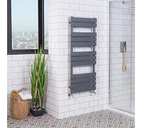 Warmehaus Designer Bathroom Flat Panel Heated Towel Rail Radiator - 1200 x 500mm Sand Grey