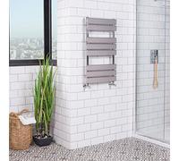 Warmehaus Designer Bathroom Flat Panel Heated Towel Rail Radiator Ladder Rad 800 x 450 mm - Chrome