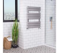 Warmehaus Designer Bathroom Flat Panel Heated Towel Rail Radiator Ladder Rad 800 x 600 mm - Chrome