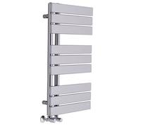 Warmehaus Designer Flat Panel Bathroom Heated Towel Rail Rad Ladder Radiator - 824 x 500 mm - Chrome