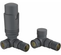 Warmehaus Designer Modern Corner Thermostatic Radiator Valve Pack for Towel Rails Anthracite TRV Set