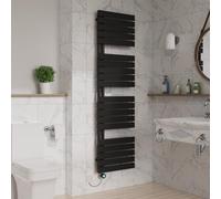 Warmehaus Designer Smart WiFi Thermostatic Electric Bathroom Heated Towel Rail Warmer Radiator with Timer Flat Panel 1800x500mm Black