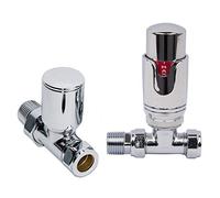 WarmeHaus Designer Straight Thermostatic Radiator Valve Pack for Towel Rails