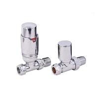 WarmeHaus Designer Straight Thermostatic Radiator Valve Pack for Towel Rails