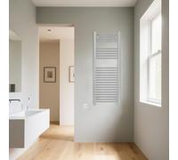 Warmehaus Electric Heated Bathroom Towel Rail Warmer Straight Chrome Radiator Rad Prefilled 1200x450mm 500W