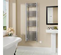 Warmehaus Electric Heated Towel Rail Curved Chrome Bathroom Towel Radiator 1600x500mm - 800W