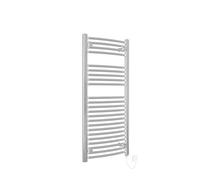 Warmehaus - Electric Heated Towel Rail Curved Chrome Manual Bathroom Towel Radiator - 1100x500mm