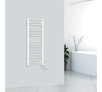 Warmehaus Electric Thermostatic Heated Towel Rail Prefilled White 1200x450mm