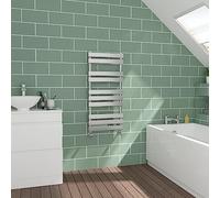 Warmehaus Flat Panel Chrome Towel Radiator Bathroom Heated Towel Rail 1000x450mm
