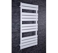 Warmehaus Flat Panel Heated Towel Rail Radiator Ladder Rad 1200 x 600mm Bathroom Central Heating White