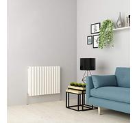Warmehaus Horizontal Column Radiator Oval Panel Double White 600x768mm