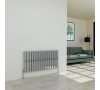 Warmehaus Horizontal Designer Radiator Flat Panel Modern Heating Single Chrome Radiator 600 x 1158mm