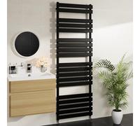 Warmehaus Minimalist Bathroom Flat Panel Heated Towel Rail Radiator Rad Black 1800x600mm - Modern Central Heating Space Saving Radiators - Perfect for Bathrooms