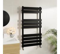 Warmehaus Minimalist Bathroom Flat Panel Heated Towel Rail Radiator Rad Black 950x500mm - Modern Central Heating Space Saving Radiators - Perfect for Bathrooms