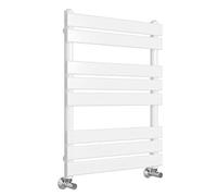 Warmehaus Minimalist Bathroom Flat Panel Heated Towel Rail Radiator Rad White 800x600mm - Modern Central Heating Space Saving Radiators - Perfect for Bathrooms