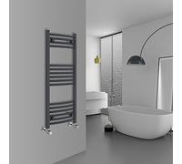 Warmehaus Modern Bathroom Heated Towel Rail Ladder Radiator 1000x400mm Curved for Bathroom Kitchen Anthracite